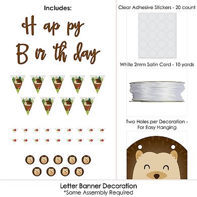 Big Dot Of Happiness Forest Hedgehogs Woodland Birthday Party Letter Banner Decoration