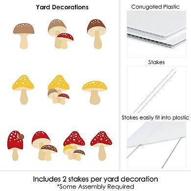 Big Dot of Happiness Wild Mushrooms Outdoor Red Toadstool Decor Party Yard Decorations 10 Pc