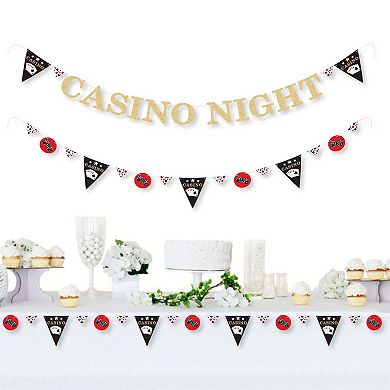 Big Dot Of Happiness Las Vegas - Casino Party Letter Banner Decor - Gold Glitter Casino Night