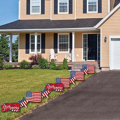 Big Dot of Happiness Stars & Stripes Lawn Decor Outdoor USA Patriotic Party Yard Decor 10 Pc
