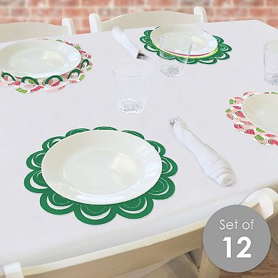 Big Dot Of Happiness Sweet Watermelon - Fruit Party Table Decor Chargers Place Setting 12 Ct