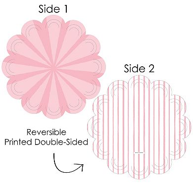 Big Dot Of Happiness Pink Stripes - Simple Party Decorations - Paper Chargers - 12 Ct