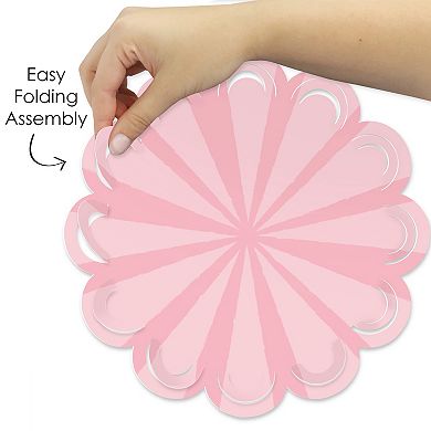 Big Dot Of Happiness Pink Stripes - Simple Party Decorations - Paper Chargers - 12 Ct