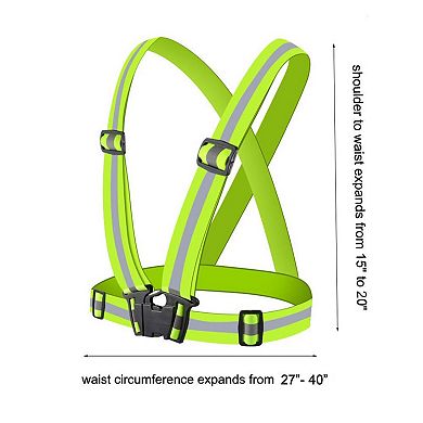 Milex Reflective Vest - High Visibility Cross Belt With Adjustable Straps 2 Pack