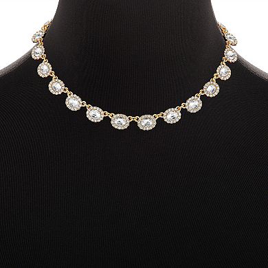 Emberly Gold Tone Crystal Vintage Collar Necklace