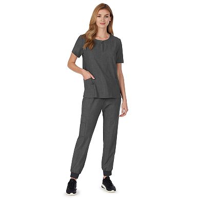 Plus Size Cuddl Duds® Scrubs Henley Top With 2 Pockets