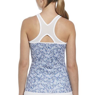 Women's Grand Slam Micro Floral Golf Tank Top with Mesh Inserts