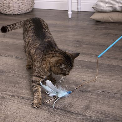 SmartyKat Frisky Flyer Feather Extendable Wand Cat Toy