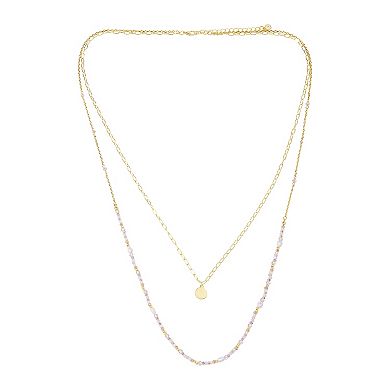 LC Lauren Conrad Gold Tone Layered Coin Charm Pendant Necklace
