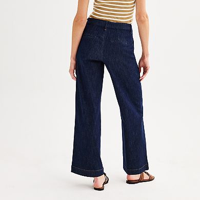 Women's Nine West Pintuck Wide Leg Jeans