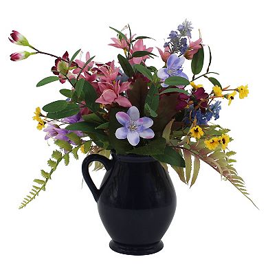 Wild Flowers In Ceramic Pitcher Vase