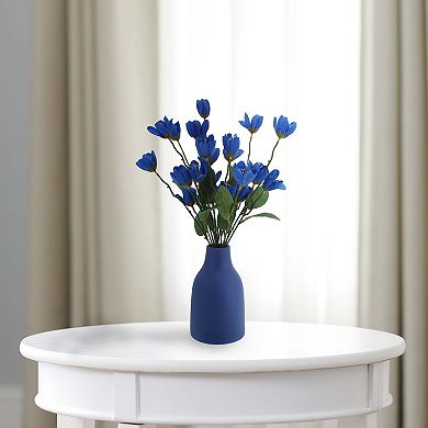 Poppies In Matte Ceramic Vase