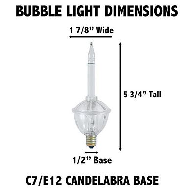 Novelty Lights Traditional Christmas Bubble Light Set C7/e12 Candelabra Base 5 Watt Light 7 Pack