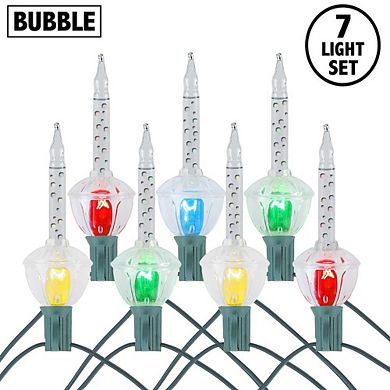 Novelty Lights Traditional Christmas Bubble Light Set C7/e12 Candelabra Base 5 Watt Light 7 Pack