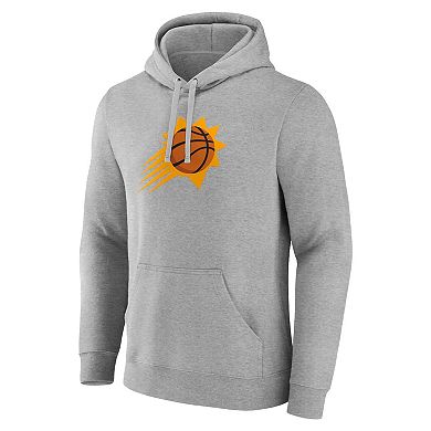 Men's Fanatics Branded  Heather Gray Phoenix Suns Primary Logo Pullover Hoodie