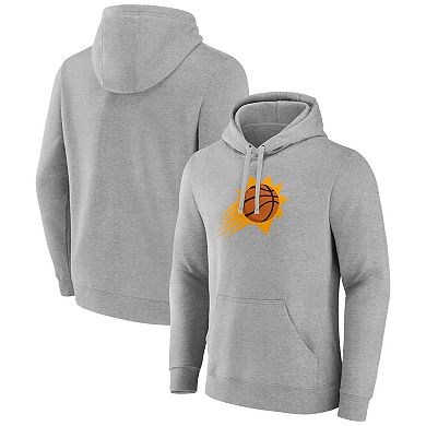 Men's Fanatics Branded  Heather Gray Phoenix Suns Primary Logo Pullover Hoodie
