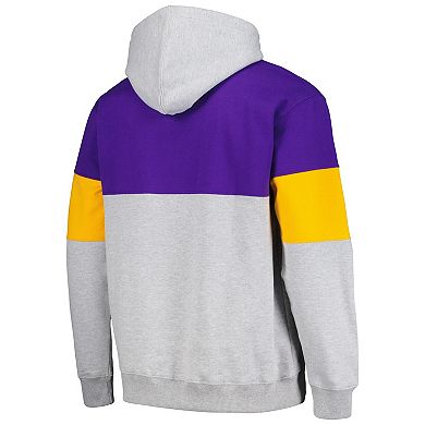 Men's Fanatics Branded Purple Los Angeles Lakers Contrast Pieced Pullover Hoodie