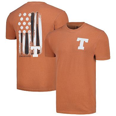 Men's Texas Orange Texas Longhorns Baseball Flag Comfort Colors T-Shirt