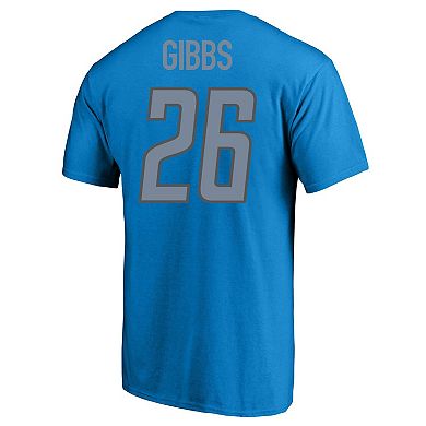 Men's Fanatics Branded Jahmyr Gibbs Blue Detroit Lions Big & Tall Player Name & Number T-Shirt