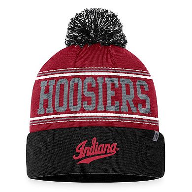 Men's Top of the World  Crimson Indiana Hoosiers Draft Cuffed Knit Hat with Pom