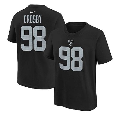 Youth Nike Maxx Crosby Black Las Vegas Raiders Player Name & Number T-Shirt