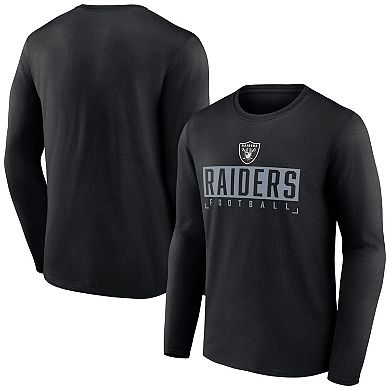 Men's Fanatics Branded Black Las Vegas Raiders Big & Tall Wordmark Long Sleeve T-Shirt