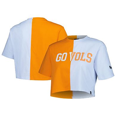 Women's Hype and Vice Tennessee Orange/White Tennessee Volunteers Color Block Brandy Cropped T-Shirt