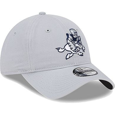 Youth New Era  Gray Dallas Cowboys Throwback Main Core Classic 2.0 9TWENTY Adjustable Hat