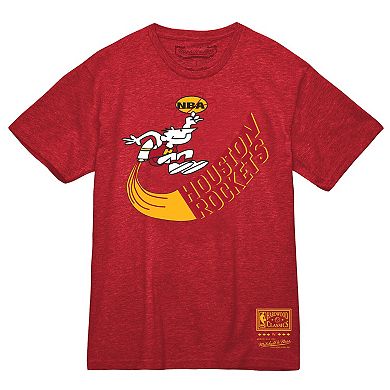 Unisex Mitchell & Ness  Red Houston Rockets Hardwood Classics MVP Throwback Logo T-Shirt