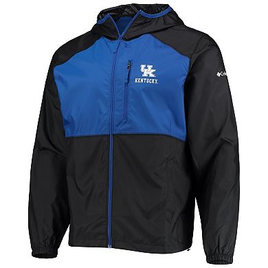 Men's Columbia Black/Royal Kentucky Wildcats Flash Forward Hoodie Full-Zip Lightweight Windbreaker