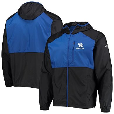 Men's Columbia Black/Royal Kentucky Wildcats Flash Forward Hoodie Full-Zip Lightweight Windbreaker