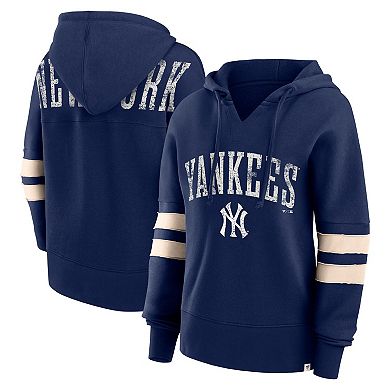 Women's Fanatics Branded Navy New York Yankees Bold Move Notch Neck Pullover Hoodie
