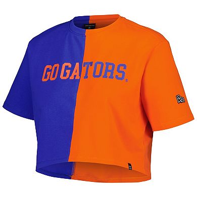 Women's Hype and Vice Royal/Orange Florida Gators Color Block Brandy Cropped T-Shirt