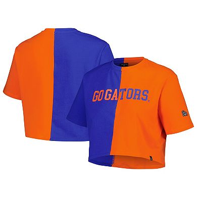 Women's Hype and Vice Royal/Orange Florida Gators Color Block Brandy Cropped T-Shirt