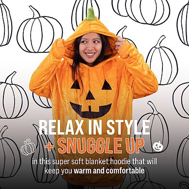 Unisex Pumpkin Snugible Blanket Hoodie & Pillow