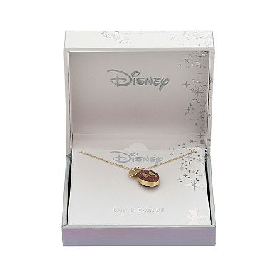 Disney's Minnie Mouse Rhodochrosite Stone Bow Heart Charm Pendant Bracelet