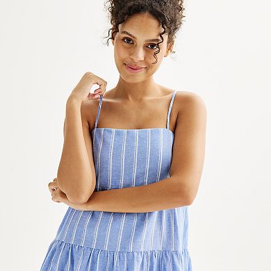 Juniors' Almost Famous Ruffly Tiered Cami Mini Dress