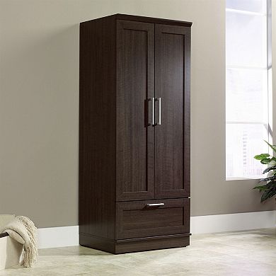 Bedroom Wardrobe Armoire Cabinet In Dark Brown Oak Wood Finish