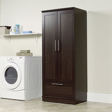 Bedroom Wardrobe Armoire Cabinet In Dark Brown Oak Wood Finish