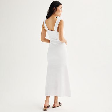 Juniors' Almost Famous Ruched Neck Maxi Dress