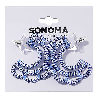 Sonoma Goods For Life® Thread-Wrapped Floral C-Hoop Earrings
