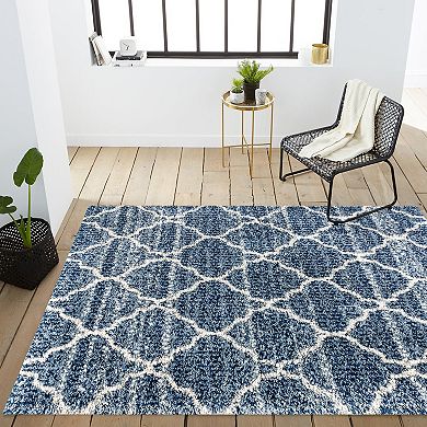 Susa Ogee Moroccan Trellis Shag Area Rug