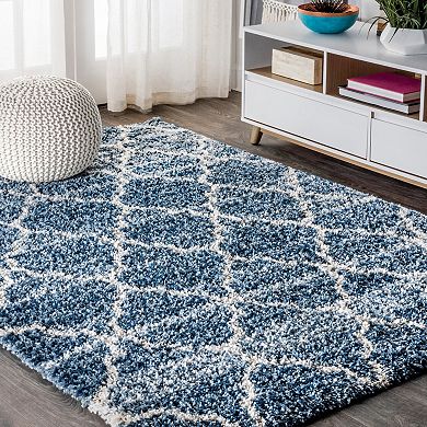 Susa Ogee Moroccan Trellis Shag Area Rug