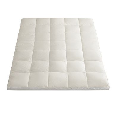 Unikome Luxury 100% Organic Cotton Fabric 2" Loft White Goose Down Feather Bed Mattress Topper