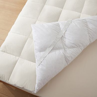 Unikome Luxury 100% Organic Cotton Fabric 2" Loft White Goose Down Feather Bed Mattress Topper