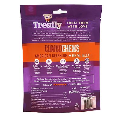 Treatly Combo Chews Beefhide Twist Sticks Meat Wrap