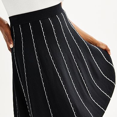 Women's Draper James Scallop Stitch Striped Mini Skirt