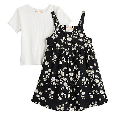 Baby & Toddler Girl Jumping Beans® Printed Dress and Lettuce Edge T-Shirt Set