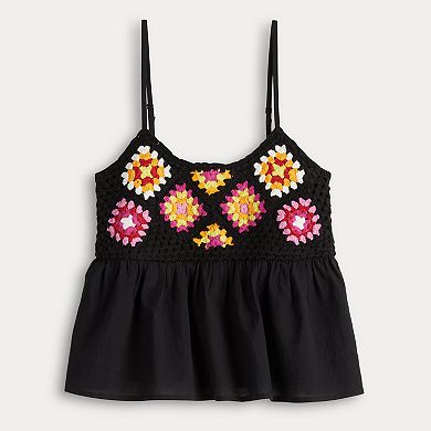 Juniors' Dizzy Lizzy Crochet Tank Top