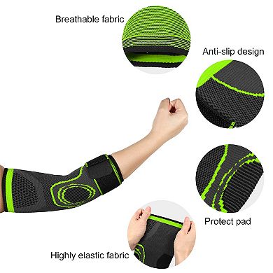 Pair Elbow Pads Protection Brace Tightening Breathable For Sports